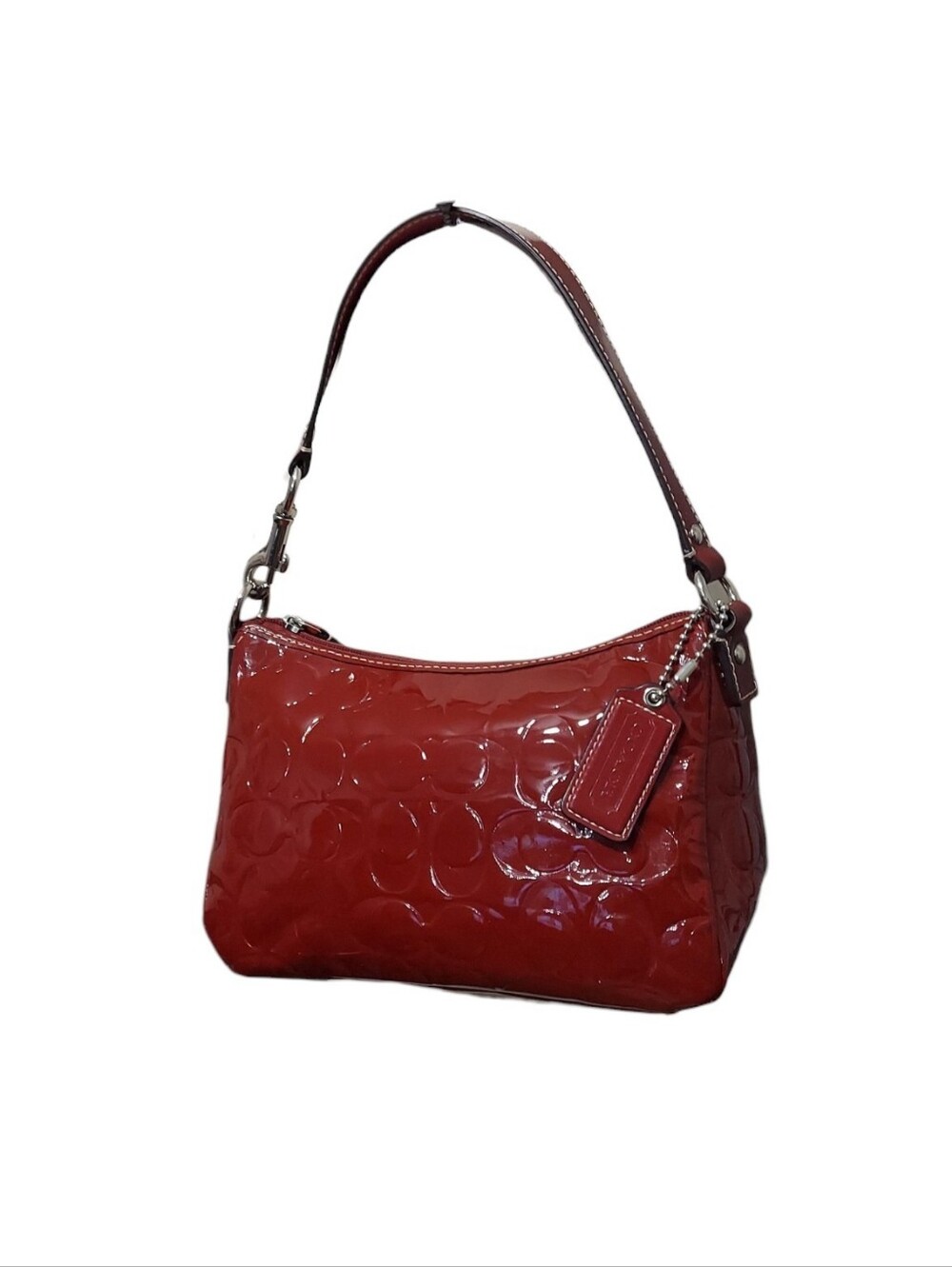 Coach Cherry Embossed Red Patent Leather Mini Shoulder Bag Y2K Like New